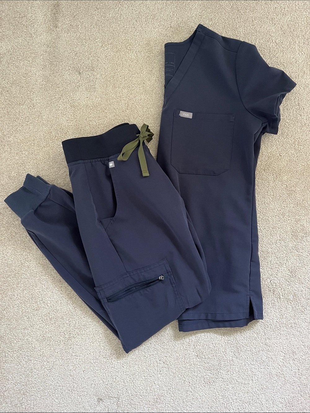 FIGS Navy Scrub Set - Top & Jogger Pants